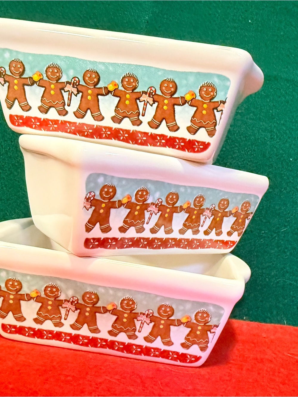 Holiday Gingerbread Loaf Pan - White Ceramic